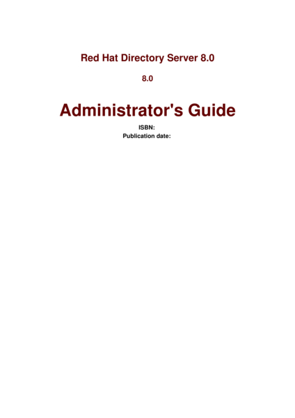 Download Red Hat Directory Server Administrator's Guide