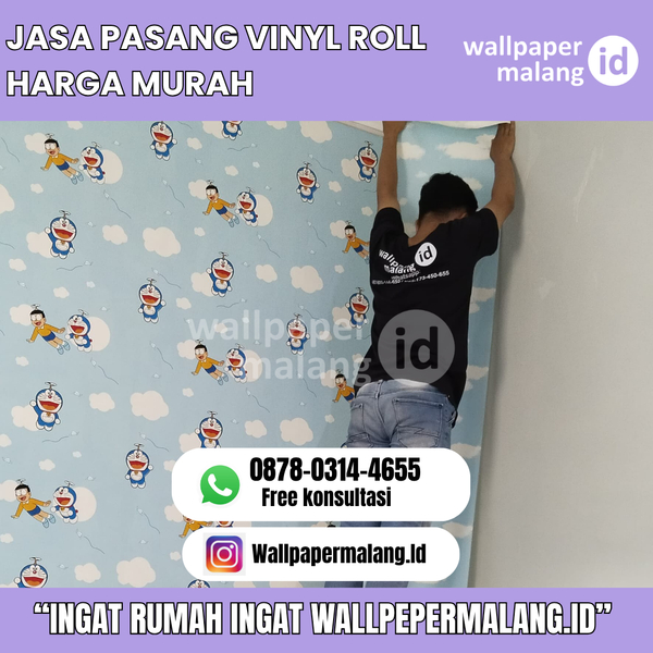 Download JASA PASANG WALLPAPER VINYL ROLL HARGA MURAH
