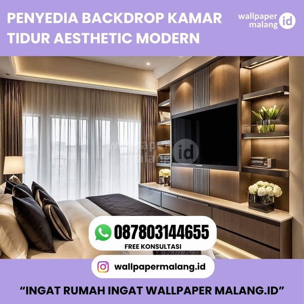 Download PENYEDIA BACKDROP KAMAR TIDUR AESTHETIC MODERN  
