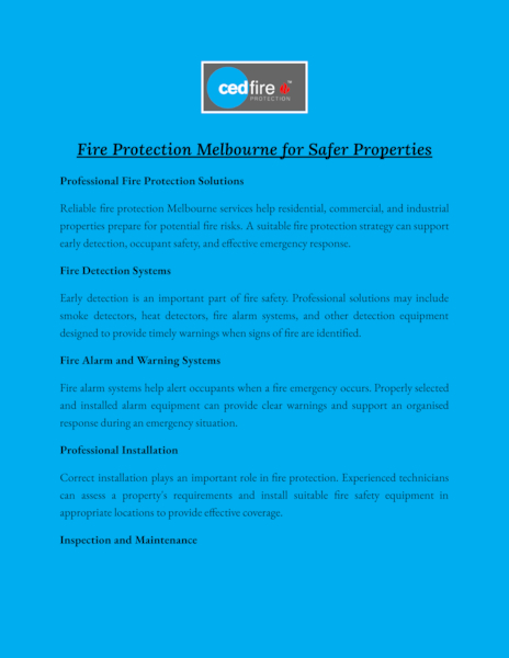 Download Fire Protection Melbourne for Safer Properties.pdf