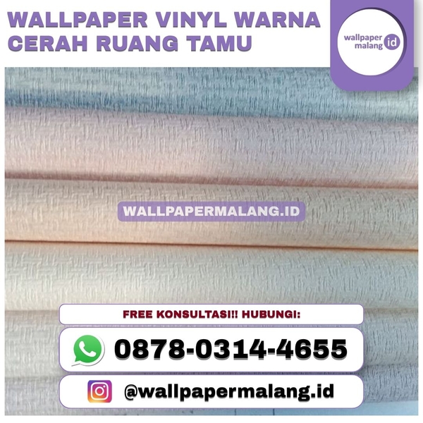 Download WALLPAPER VINYL WARNA CERAH RUANG TAMU