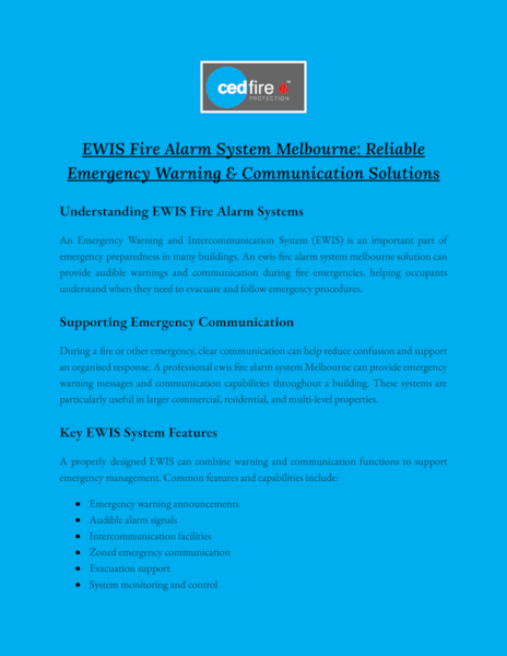 Download ewis fire alarm system melbourne (1).pdf