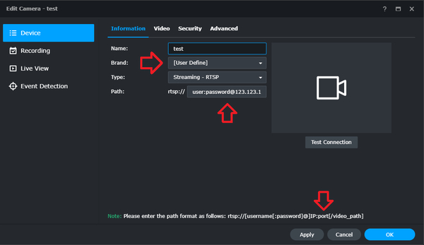 Download Synology custom rtsp port