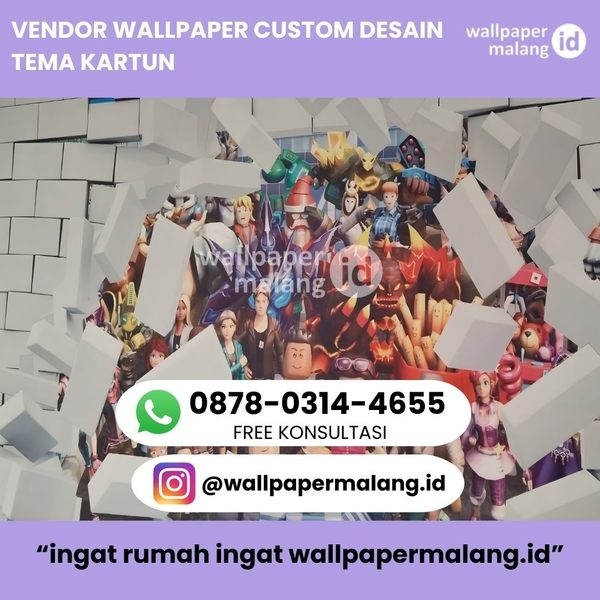 Download VENDOR WALLPAPER CUSTOM DESAIN TEMA KARTUN