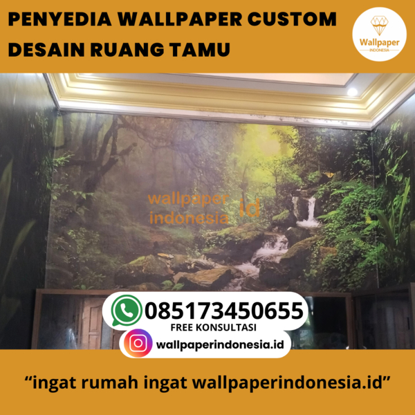 Download PENYEDIA WALLPAPER CUSTOM DESAIN RUANG TAMU