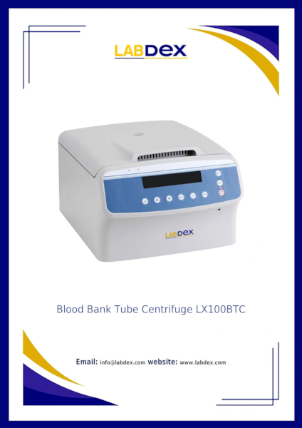 Download Blood Bank Tube Centrifuge LX100BTC - Blood Bank Centrifuge