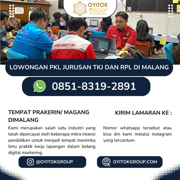 Download LOWONGAN PKL JURUSAN TKJ & RPL DI MALANG 