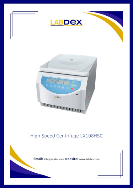 Download High Speed Centrifuge LX108HSC -  High Speed Centrifuge Machine