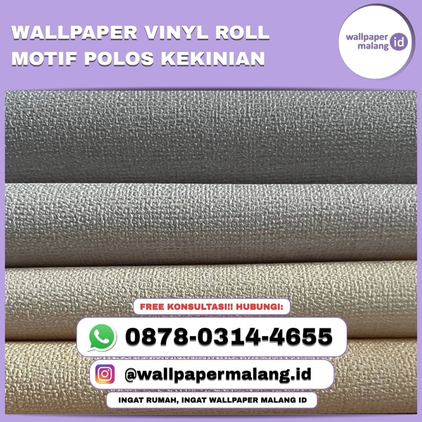 Download WALLPAPER VINYL ROLL MOTIF POLOS KEKINIAN 