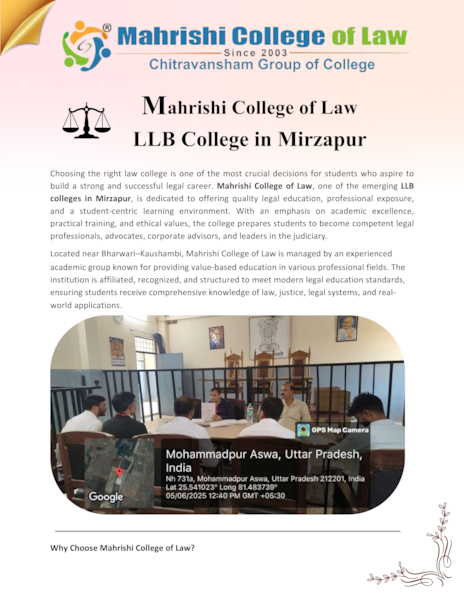 Download Llb College in Mirzapur – Mahrishi College of Law
