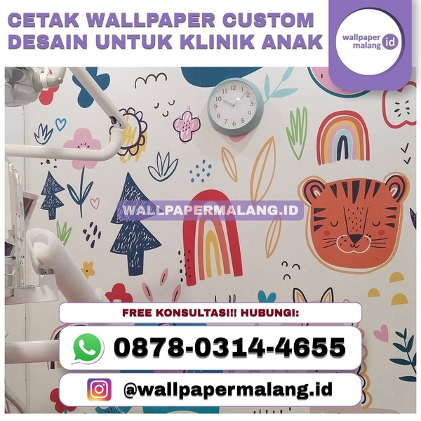 Download Cetak wallpaper custom desain untuk klinik anak