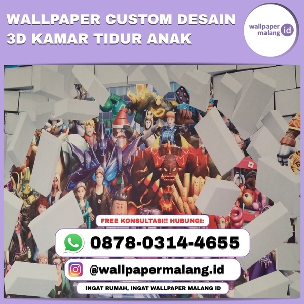 Download WALLPAPER CUSTOM DESAIN 3D KAMAR TIDUR ANAK