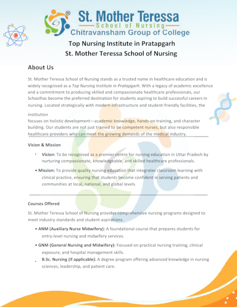 Download St. Mother Teressa School of Nursing – Top Nursing Institute in Pratapgarh