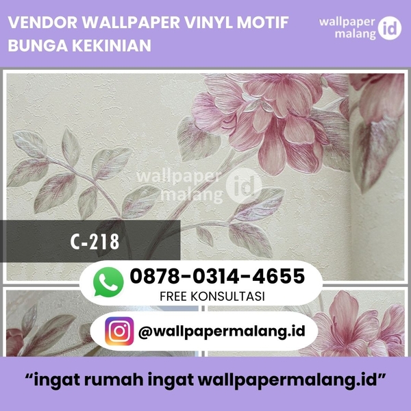 Download VENDOR WALLPAPER VINYL MOTIF BUNGA KEKINIAN