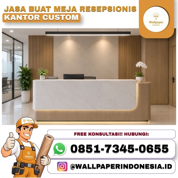 Download JASA BUAT MEJA RESEPSIONIS KANTOR CUSTOM 