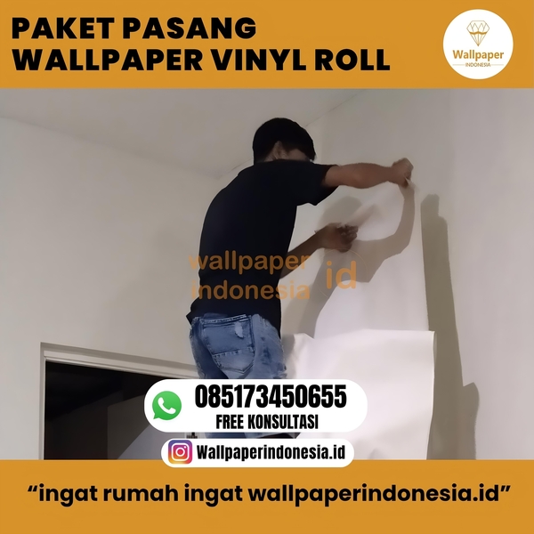 Download PAKET PASANG WALLPAPER VINYL ROLL 