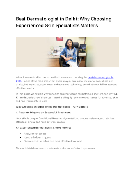 Download Best Dermatologist in Delhi Why Choosing Experienced Skin Specialists Matters.pdf