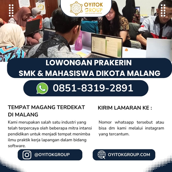 Download Lowongan prakerin SMK & Mahasiswa dikota malang