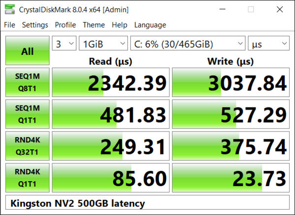 Download Crystaldiskmark kingston nv2 nvme 500gb latency