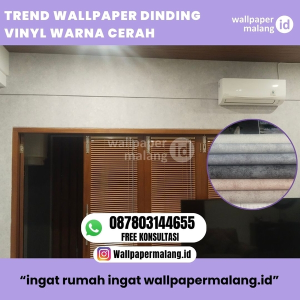 Download TREND WALLPAPER DINDING VINYL WARNA CERAH 