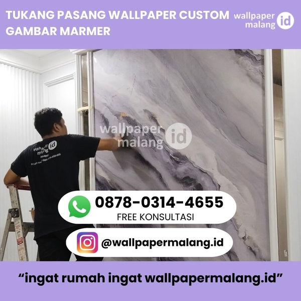 Download TUKANG PASANG WALLPAPER CUSTOM GAMBAR MARMER