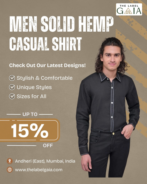 Download Men's Solid Hemp Casual Shirt – Sustainable & Stylish Wear