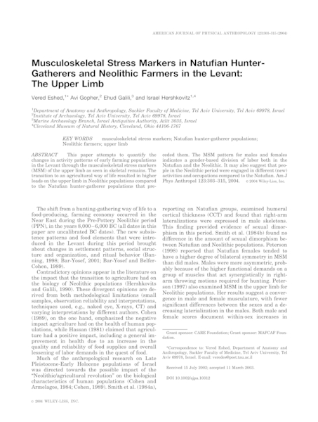Download Musculoskeletal Stress Markers in Natufian hunter-Gatherers and Neolithic Farmers in the Levant.pdf