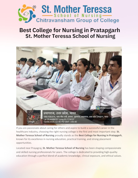 Download Best College For Nursing in Pratapgarh - St. Mother Teressa School of Nursing