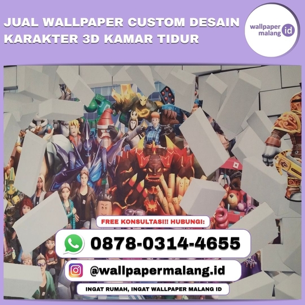 Download JUAL WALLPAPER CUSTOM DESAIN KARAKTER 3D KAMAR TIDUR 