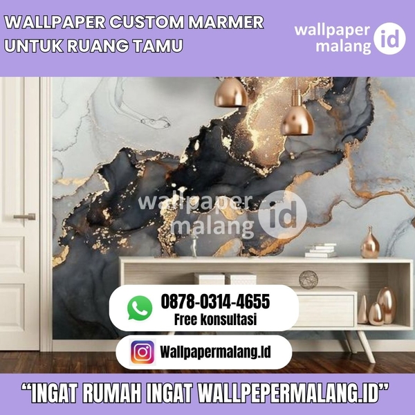 Download WALLPAPER CUSTOM MARMER UNTUK RUANG TAMU