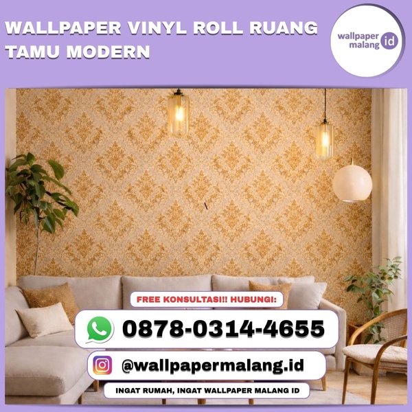 Download WALLPAPER VINYL ROLL RUANG TAMU MODERN